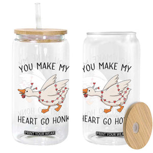 Funny Valentine Goose Glass Can You Make My Heart Go Honk Cute Romantic Gift TS02 Print Your Wear