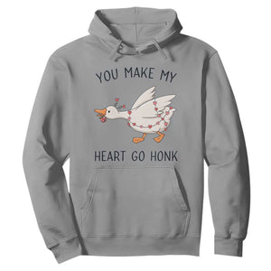 Funny Valentine Goose Hoodie You Make My Heart Go Honk Cute Romantic Gift TS02 Sport Gray Print Your Wear