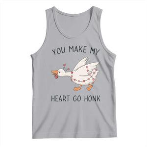 Funny Valentine Goose Tank Top You Make My Heart Go Honk Cute Romantic Gift TS02 Athletic Heather Print Your Wear