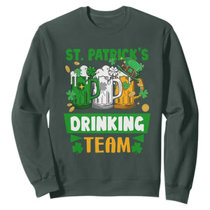 Funny St. Patricks Day Sweatshirt Irish Drinking Team Beer Lover Party TS02 Dark Forest Green Printyourwear