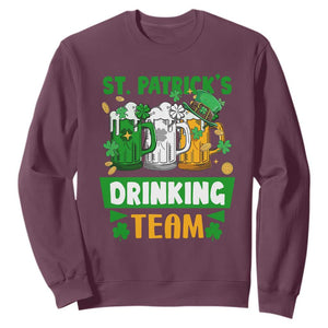 Funny St. Patricks Day Sweatshirt Irish Drinking Team Beer Lover Party TS02 Maroon Printyourwear