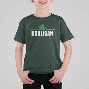 Funny St. Patricks Day Matching T Shirt For Kid Hooligan Irish Shamrock TS02 Dark Forest Green Printyourwear