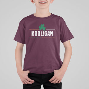 Funny St. Patricks Day Matching T Shirt For Kid Hooligan Irish Shamrock TS02 Maroon Printyourwear