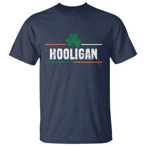 Funny St. Patricks Day Matching T Shirt Hooligan Irish Shamrock TS02 Navy Printyourwear