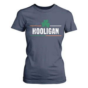 Funny St Patricks Day Matching T Shirt For Women Hooligan Irish Shamrock TS02 Navy Print Your Wear