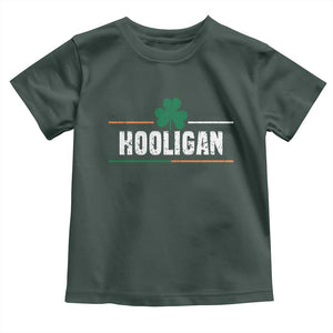 Funny St Patricks Day Matching Toddler T Shirt Hooligan Irish Shamrock TS02 Dark Forest Green Print Your Wear