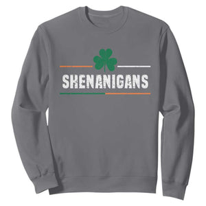 Funny St. Patricks Day Matching Sweatshirt Shenanigans Irish Shamrock TS02 Charcoal Printyourwear