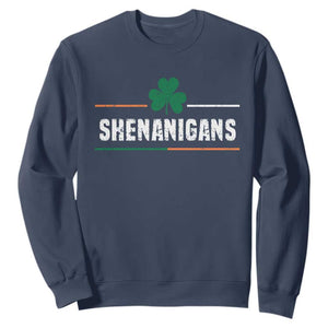 Funny St. Patricks Day Matching Sweatshirt Shenanigans Irish Shamrock TS02 Navy Printyourwear