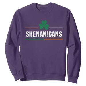 Funny St. Patricks Day Matching Sweatshirt Shenanigans Irish Shamrock TS02 Purple Printyourwear