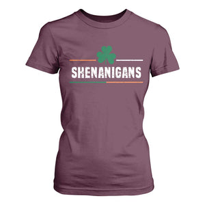Funny St Patricks Day Matching T Shirt For Women Shenanigans Irish Shamrock TS02 Maroon Print Your Wear
