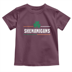 Funny St Patricks Day Matching Toddler T Shirt Shenanigans Irish Shamrock TS02 Maroon Print Your Wear