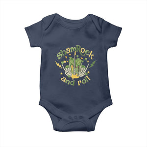 Funny St Patricks Day Baby Onesie Shamrock 'N Roll Irish Music Rocking Skeleton Hand with Guitar TS02 Navy Print Your Wear