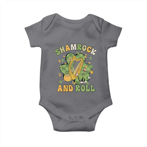 Funny St Patricks Day Baby Onesie Shamrock 'N Roll Irish Music Celtic Harp TS02 Charcoal Print Your Wear