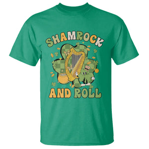 Funny St. Patricks Day T Shirt Shamrock 'N Roll Irish Music Celtic Harp TS02 Irish Green Printyourwear