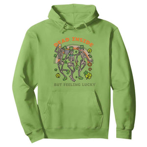 Irish Dancing Skeleton Hoodie Dead Inside But Feeling Lucky Drinking Beer St Patrick's Day TS02 Lime Printyourwear