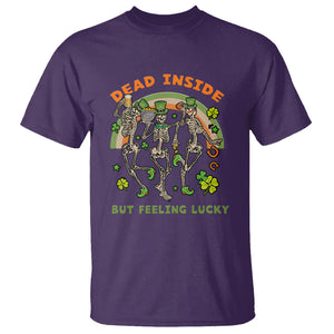Irish Dancing Skeleton T Shirt Dead Inside But Feeling Lucky Drinking Beer St Patrick's Day TS02 Purple Printyourwear