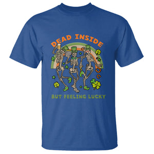 Irish Dancing Skeleton T Shirt Dead Inside But Feeling Lucky Drinking Beer St Patrick's Day TS02 Royal Blue Printyourwear