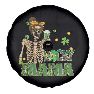 Irish Skeleton Mom Spare Tire Cover Lucky Mama Messy Bun Drinking Beer St Patrick's Day Mother's Day TS02 Print Your Wear