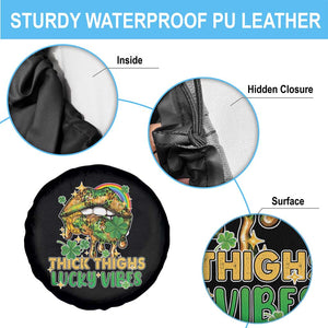 Funny St Patricks Day Women Spare Tire Cover Thick Thighs Lucky Vibes Leopard Biting Lips TS02 Print Your Wear