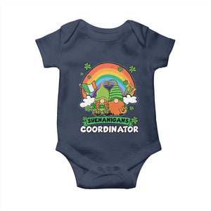 Cute St Patricks Day Baby Onesie Shenanigans Coordinator Gnomes Rainbow TS02 Navy Print Your Wear