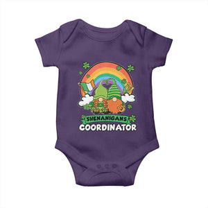 Cute St Patricks Day Baby Onesie Shenanigans Coordinator Gnomes Rainbow TS02 Purple Print Your Wear