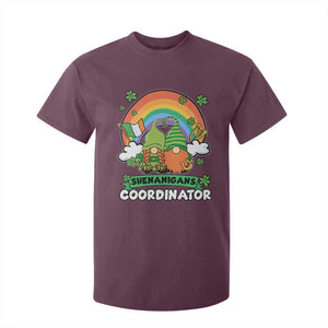 Cute St Patricks Day T Shirt For Kid Shenanigans Coordinator Gnomes Rainbow TS02 Maroon Print Your Wear