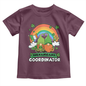 Cute St Patricks Day Toddler T Shirt Shenanigans Coordinator Gnomes Rainbow TS02 Maroon Print Your Wear