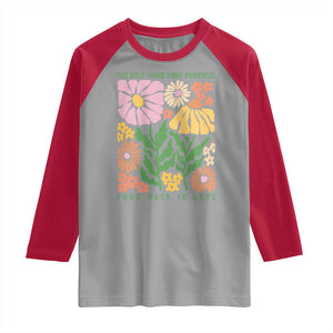 The Only Thing More Powerful Than Hate Is Love Raglan Shirt Retro Floral Bunny Inspirational Quote TS02 Sport Gray Red Print Your Wear