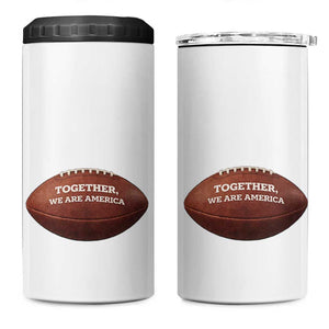 The Only Thing More Powerful Than Hate Is Love 4 in 1 Can Cooler Tumbler Together We Are America Football Bunny Inspirational Quote TS02 One Size: 16 oz Black Print Your Wear