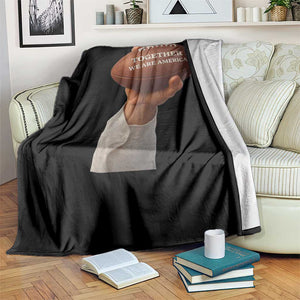 Together We Are America Bunny Holding Football Throw Blanket Unity Game Day Inspirational Quote TS02 Print Your Wear