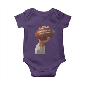 Together We Are America Bunny Holding Football Baby Onesie Unity Game Day Inspirational Quote TS02 Purple Print Your Wear