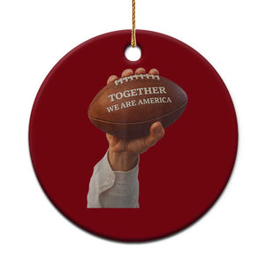 Together We Are America Bunny Holding Football Ceramic Ornament Unity Game Day Inspirational Quote TS02 1pc Red Print Your Wear