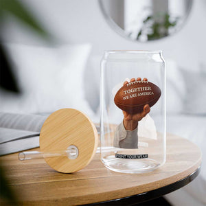 Together We Are America Bunny Holding Football Glass Can Unity Game Day Inspirational Quote TS02 Print Your Wear