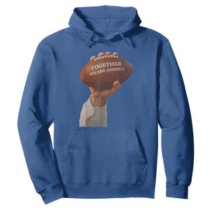 Together We Are America Bunny Holding Football Hoodie Unity Game Day Inspirational Quote TS02 Royal Blue Print Your Wear