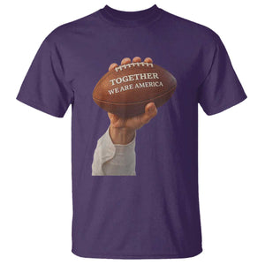 Together We Are America Bunny Holding Football T Shirt Unity Game Day Inspirational Quote TS02 Purple Print Your Wear