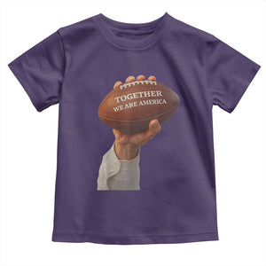 Together We Are America Bunny Holding Football Toddler T Shirt Unity Game Day Inspirational Quote TS02 Purple Print Your Wear