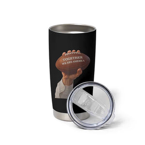 Together We Are America Bunny Holding Football Tumbler Cup Unity Game Day Inspirational Quote TS02 Print Your Wear