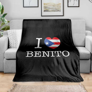 I Love Benito Puerto Rico Flag Heart Throw Blanket Boricua Music Fan Game Day Everyday TS02 Print Your Wear