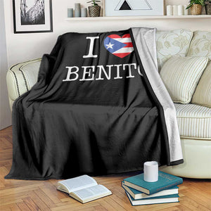 I Love Benito Puerto Rico Flag Heart Throw Blanket Boricua Music Fan Game Day Everyday TS02 Print Your Wear
