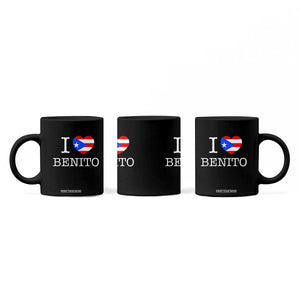 I Love Benito Puerto Rico Flag Heart Coffee Mug Boricua Music Fan Game Day Everyday TS02 Print Your Wear