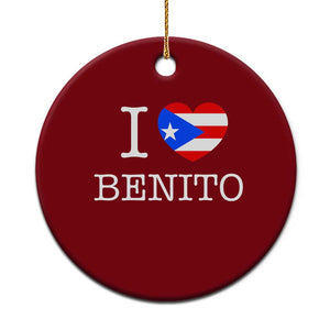 I Love Benito Puerto Rico Flag Heart Ceramic Ornament Boricua Music Fan Game Day Everyday TS02 1pc Red Print Your Wear