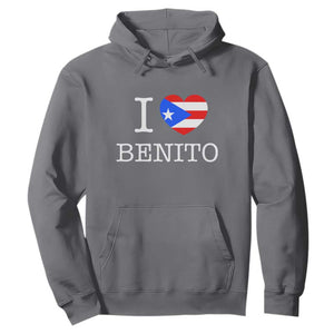 I Love Benito Puerto Rico Flag Heart Hoodie Boricua Music Fan Game Day Everyday TS02 Charcoal Print Your Wear