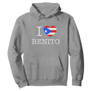 I Love Benito Puerto Rico Flag Heart Hoodie Boricua Music Fan Game Day Everyday TS02 Sport Gray Print Your Wear