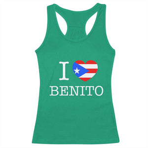 I Love Benito Puerto Rico Flag Heart Racerback Tank Top Boricua Music Fan Game Day Everyday TS02 Irish Green Print Your Wear