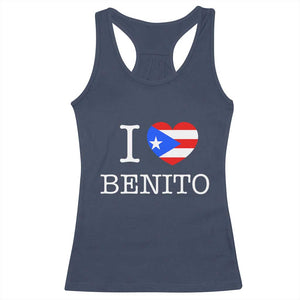 I Love Benito Puerto Rico Flag Heart Racerback Tank Top Boricua Music Fan Game Day Everyday TS02 Navy Print Your Wear