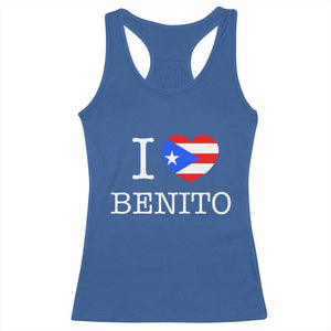 I Love Benito Puerto Rico Flag Heart Racerback Tank Top Boricua Music Fan Game Day Everyday TS02 Royal Blue Print Your Wear