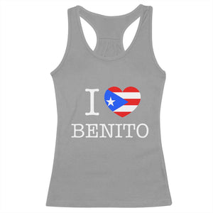 I Love Benito Puerto Rico Flag Heart Racerback Tank Top Boricua Music Fan Game Day Everyday TS02 Sport Gray Print Your Wear