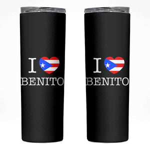 I Love Benito Puerto Rico Flag Heart Skinny Tumbler Boricua Music Fan Game Day Everyday TS02 Black Print Your Wear
