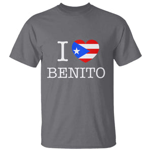 I Love Benito Puerto Rico Flag Heart T Shirt Boricua Music Fan Game Day Everyday TS02 Charcoal Print Your Wear