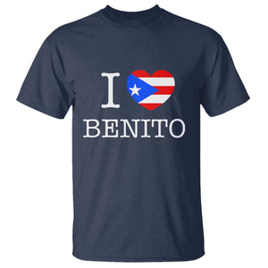 I Love Benito Puerto Rico Flag Heart T Shirt Boricua Music Fan Game Day Everyday TS02 Navy Print Your Wear